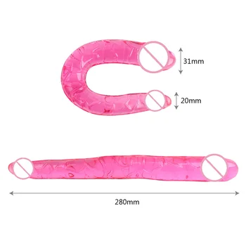 Double U Shape Soft Jelly Dildos Vagina Anal Plug Artificial Penis Sex Toys For Couples Women Gay Lesbian Masturbators 3