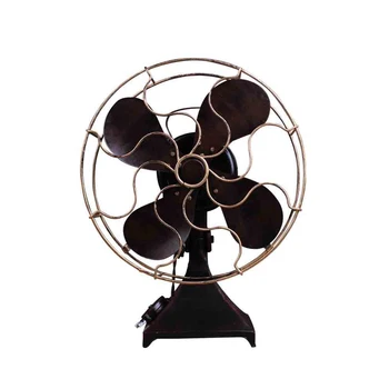 

1PC Home Decor Vintage Iron Standing Fan Model Household Casual Desktop Fan Craft Photo Props For Home Bedroom Decoration