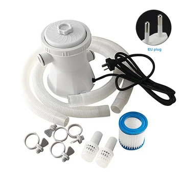 

Ponds Filter Pump Set Tub Above Ground Electric Circulation Home Garden Water Cleaner Easy Install Family Swimming Pool ABS