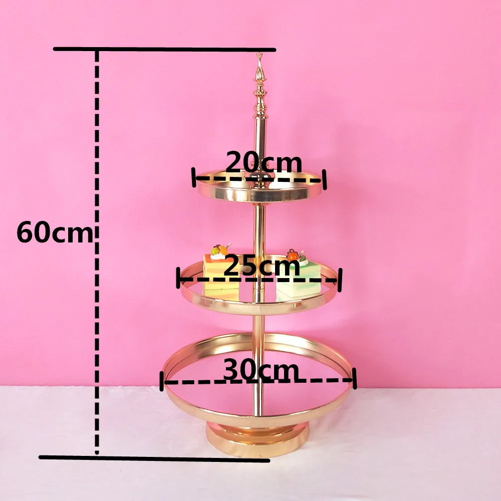 Tobs зеркальная подставка для торта башня с гальваническим покрытием Серебряное свадебное украшение 2 и 3 уровня дисплей для кекса золотая металлическая подставка для кекса - Цвет: 3tier gold