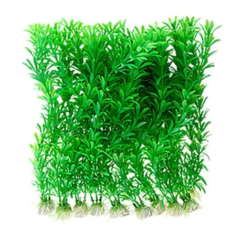 

Promotion--Aquarium Fish Tank Grass Plants Ornament Decor, 10-Piece, Green