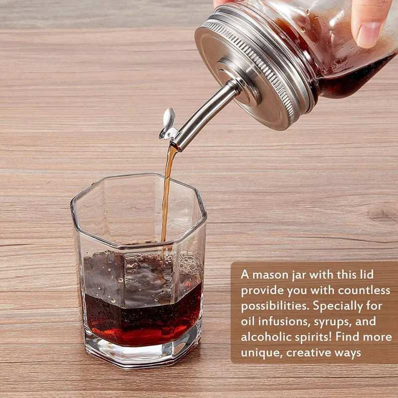 Alcohol Mason Liquor/Oil Pour Spout Jar Dispenser Converter Home Brewer Party 