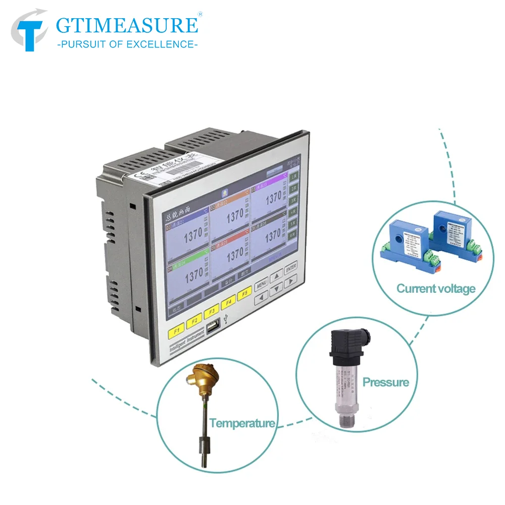 Multichannel Data Logger Recorder Chart Data Curve Storage Temperature Pressure Humidity Current Voltage Datalogger 16 Channels