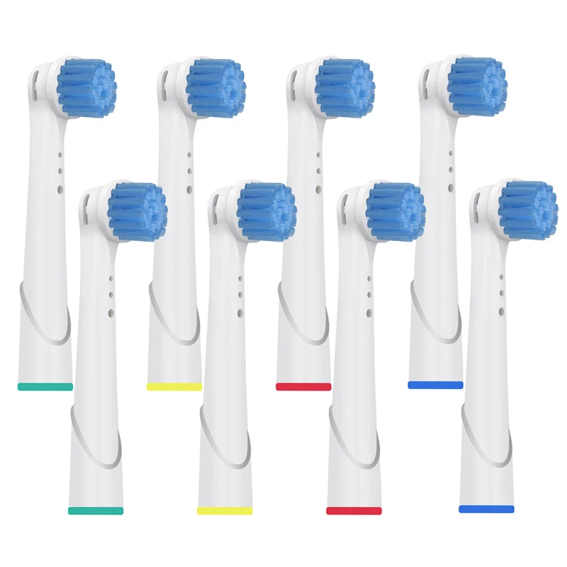8pk EBS17 сменные насадки для электрической зубной щетки Braun Oral-B Vitality 3D белые с мягкой