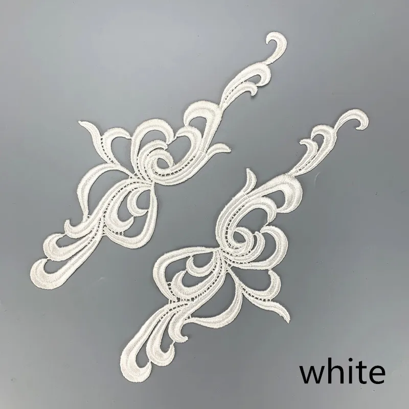 CHICKNIT 5 пар Белый Черный Вышивка кружевной воротник цветок аппликация платье аксессуары ткань DA011