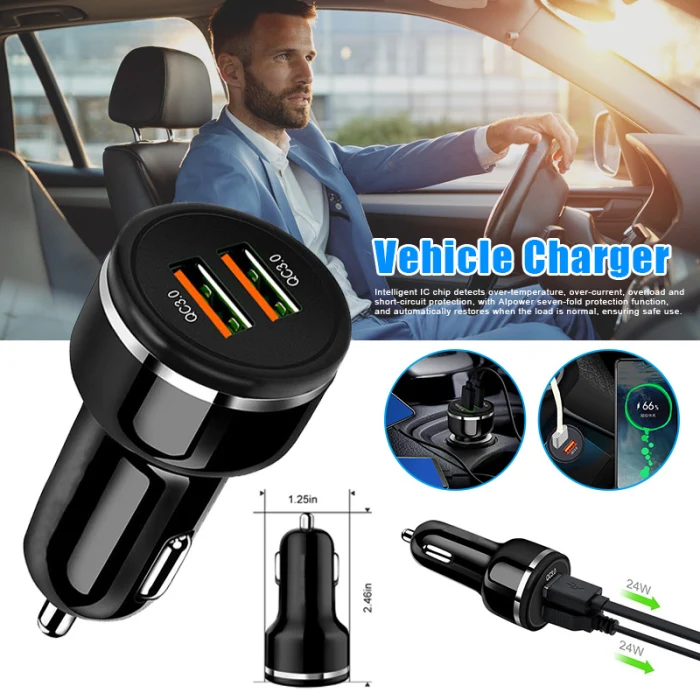 Автомобильное зарядное устройство для телефона Dual USB с функцией AIpower Seven защита быстрая зарядка автомобильное зарядное устройство UY8