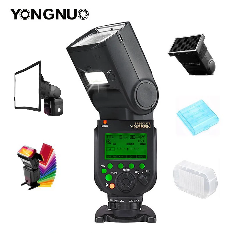 

YONGNUO YN968N Wireless Flash Speedlite TTL 1/8000 Equipped with LED for Nikon DSLR Compatible with YN622N YN560