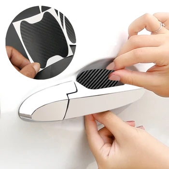 

4Pcs Carbon Fiber Car Door Handle sticker for Hyundai SantaFe Veracruz Mistra Veloster Rohens AZERA Avante Accent