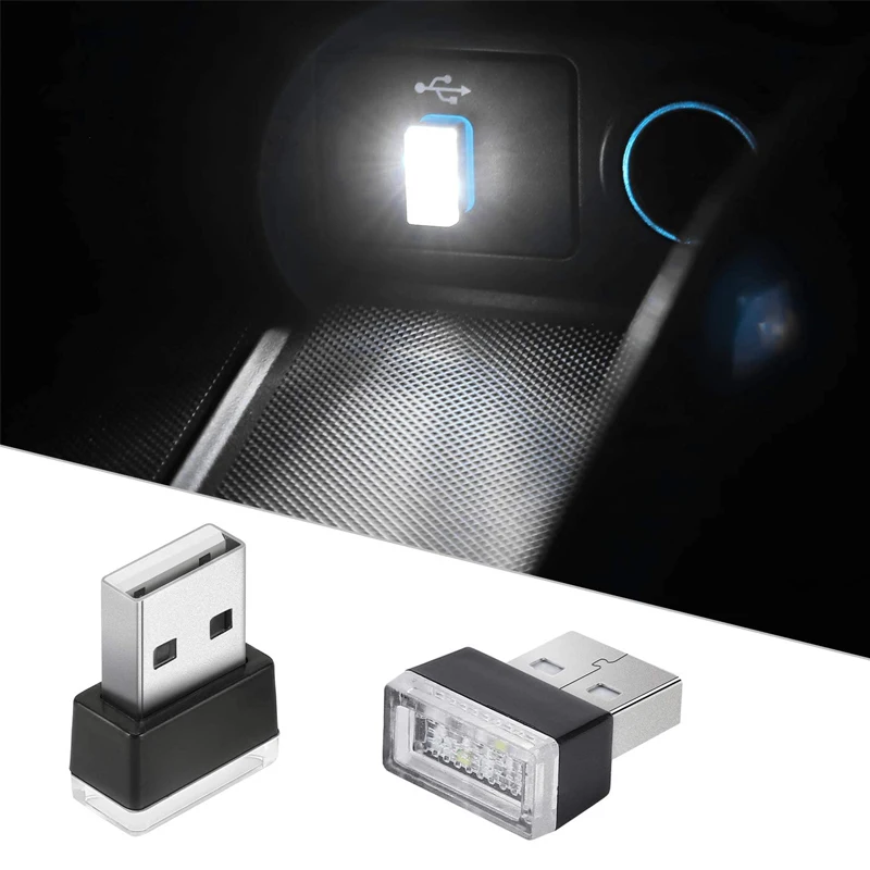 Mini USB LED Night Lights Car Interior Atmosphere Lamp Auto Decoration 5V White Red led atmosphere lamp led car lights led car decorative lights led atmosphere lighting car interior lamp led interior lights led car decoration lamp car ambient lights led lights