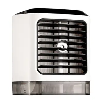 

Air Conditioner Personal Space Cooler Humidifier Moist Low Noise Purifies Air LED Light Evaporative Small Desk Fan Mini 10166