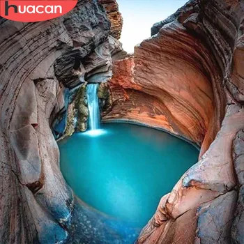 

HUACAN Diamond Painting Landscape Waterfall Handcraft Kits Mosaic Full Square Embroidery Home Decoration Scenery Wall Sticker