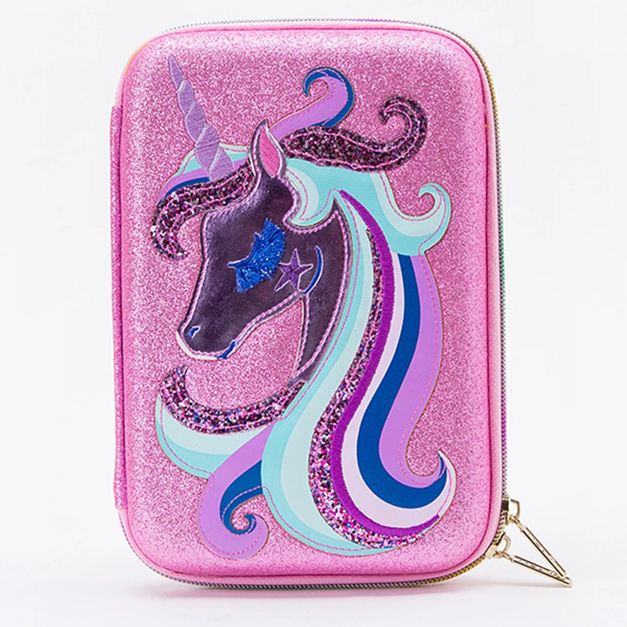 Estuche de lápices Kawaii, estuche de lápices de unicornio, Material Escolar, bordado, de bolígrafos de de flamenco - AliExpress Suministros para oficina y escuela