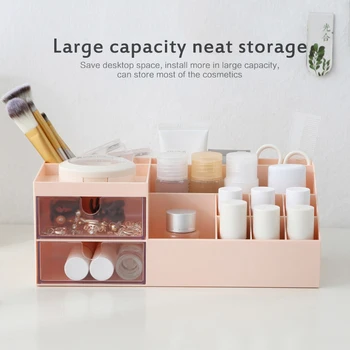 

Multifunctional Desktop Cosmetics Stationery Jewelry Transparent Drawer Plastic Compartment Storage Box Glass Desktop