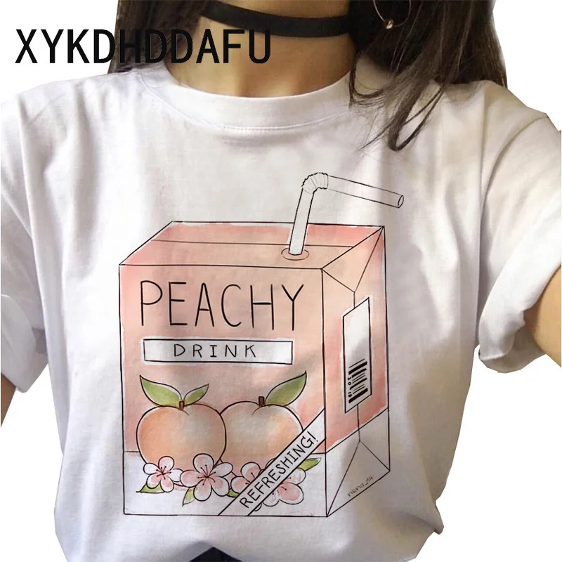 Melocotón T camisa mujeres Harajuku 2020 Kawaii 90s camiseta chica estética Ulzzang gráfico estilo coreano mujer camiseta ropa Top camisetas