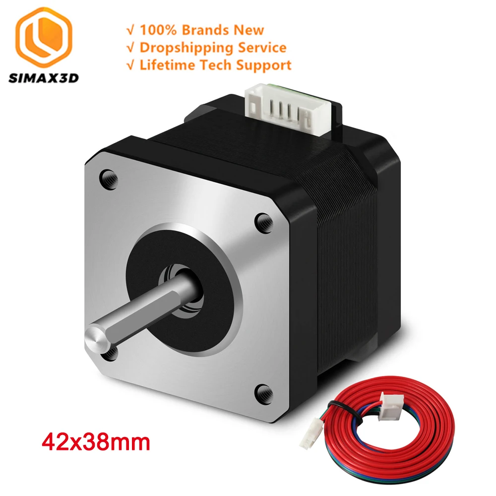 

Шаговый двигатель SIMAX3D Nema 17 1,5 А, шаговый двигатель Nema 17HS4401, двигатель с 4 выходами для CR-10 10S, Ender 3, экструдер для 3D принтеров и ось Y