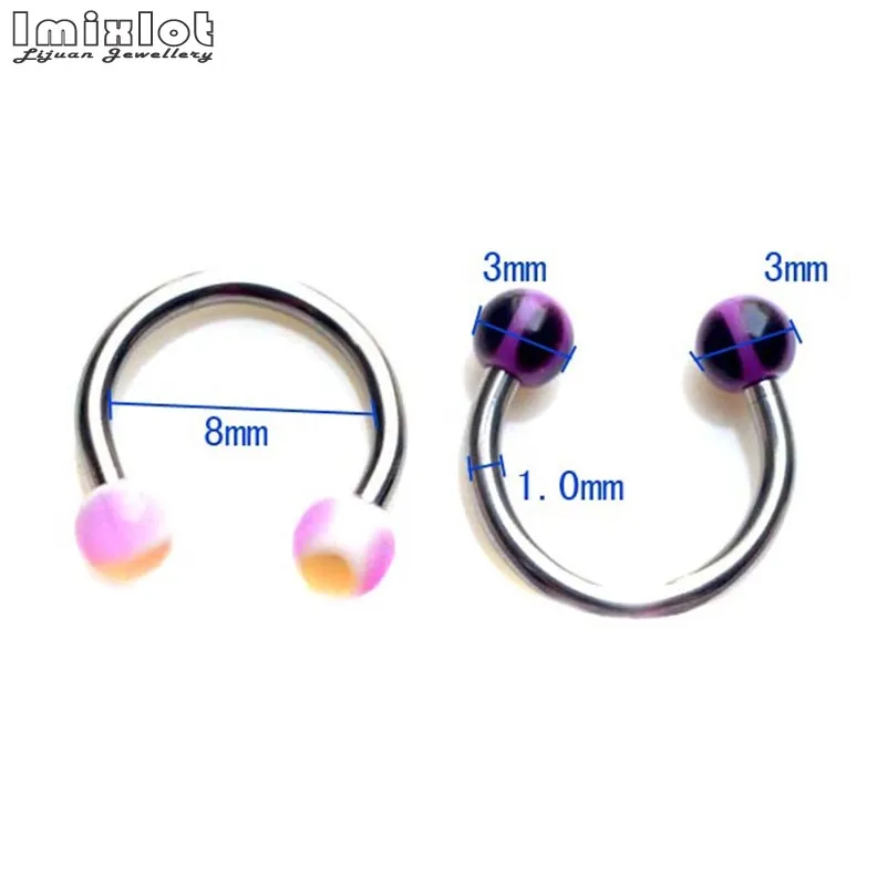 Piercing Jewelry Body Piercing Jewelry Body Jewelry Ear Piercing Jewelry 20pcs/lot Colorful Acrylic Nose Septum Hoop Lip Rings Circular Barbell Horseshoe Ear Tragus Helix Piercings Sexy Body Jewelry