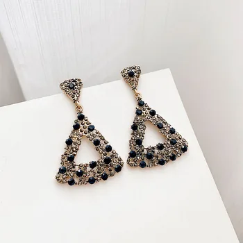

New Earrings Prevent Allergy exquisite retro metal Drop Dangle Geometric statement Fashion Stud Earrings Personality elegant