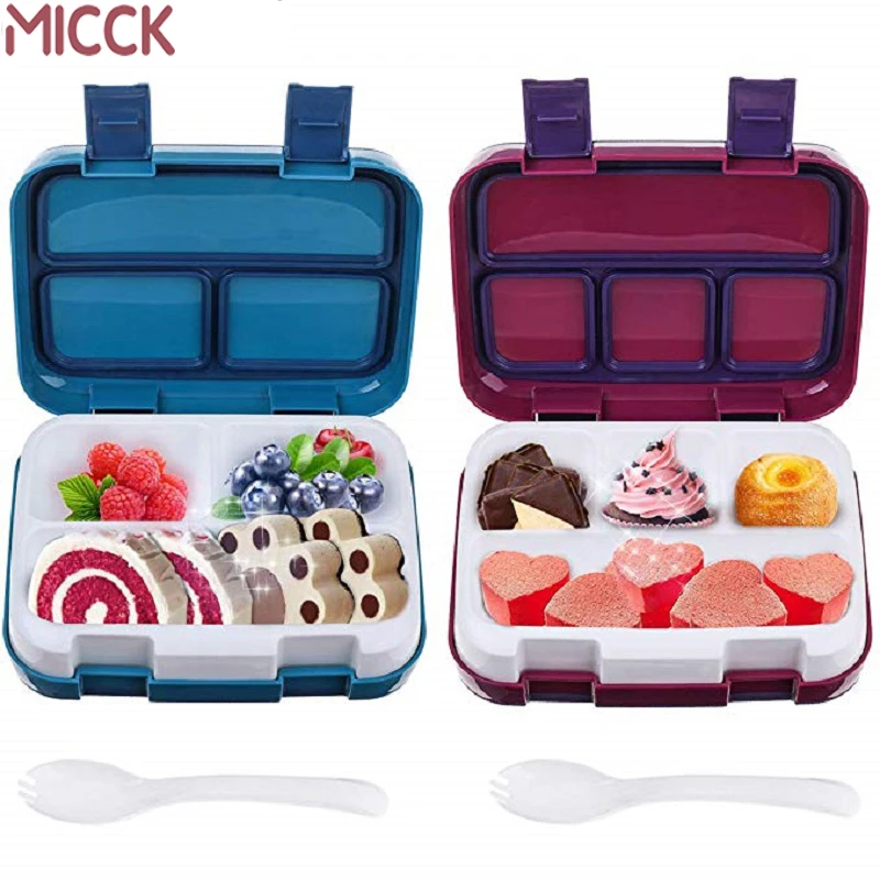 

MICCK Lunch Box For Kids Fruit Food Container Microwave Portable School Compartment Leakproof Bento Box Children Kitchen Storag
