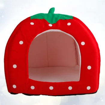 

Soft Cotton Strawberry Style Multi-purpose Pets Dog Cat House Nest (Red)