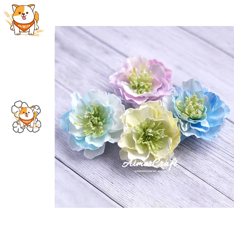 Металлические Вырубные штампы в виде цветов 4 шт. искусственные декоративные