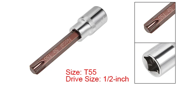 Uxcell 1/2 дюймовый накопитель Torx Бит торцевой гаечный ключ S2 Сталь T20/25/27/30/35/40/45/50/55 100 мм Длина для бытовой Высокое качество обслуживания