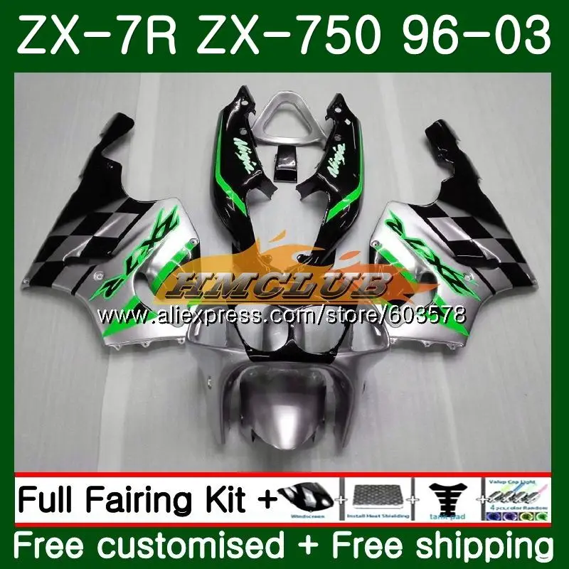 Средства ухода за кожей для KAWASAKI NINJA ZX7R ZX750 ZX 7R 00 01 02 03 26CL. 107 серебристый, черный ZX 7 R ZX 750 ZX-7R 1996 2000 2001 2002 2003 обтекатели