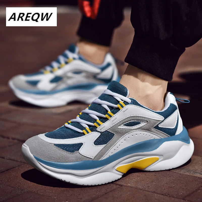 

New Designer Casual Shoes Men Blue Sneakers Black White Walking Footwear Breathable Mesh Sneakers Men Shoes zapatos de hombre
