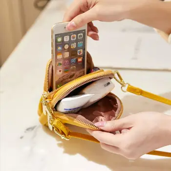 

Simple Multifunction Crossbody Cell Phone Shoulder Bag Pure Color Phone Bag Card Holder X7XC