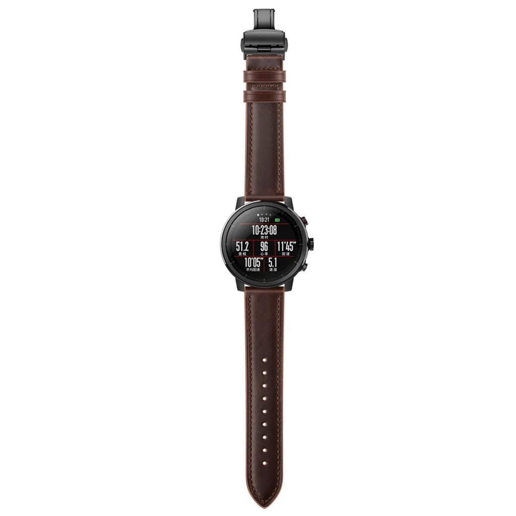 Для samsung galaxy watch для samsung watch 46 мм Замена Браслет Роскошный кожаный чехол для Xiaomi Huami AMAZFIT 2/2S Stratos часы