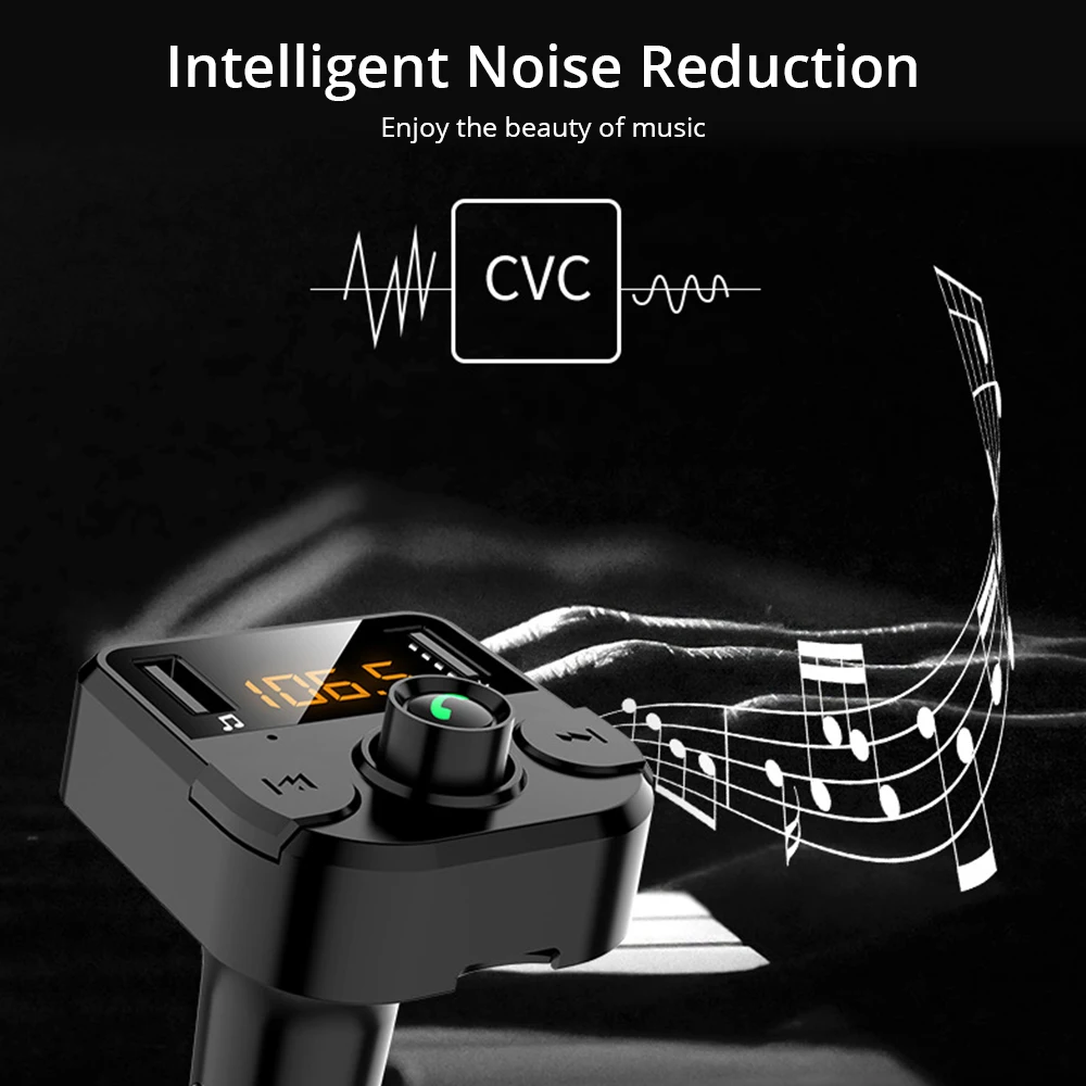 Ocamk Bluetooth 5,0 автомобильное зарядное устройство беспроводной fm-передатчик Громкая связь аудио приемник MP3 плеер 3.1A двойной USB адаптер быстрой зарядки