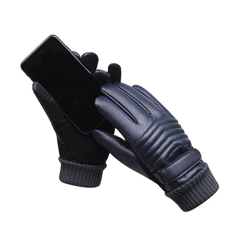 Дышащие мотоциклетные кожаные перчатки на весь палец гоночные перчатки для мотокросса перчатки с сенсорным экраном ветрозащитные - Цвет: Style 4 Deep Blue