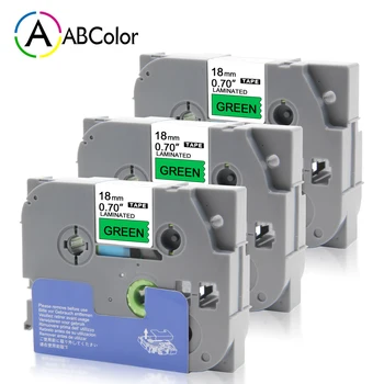 

3PCS 18mm Black on Green TZe-741 Label Tape TZe 741 Label Cartridges Labels For Brother P-touch Label Maker TZ Laminated Tape