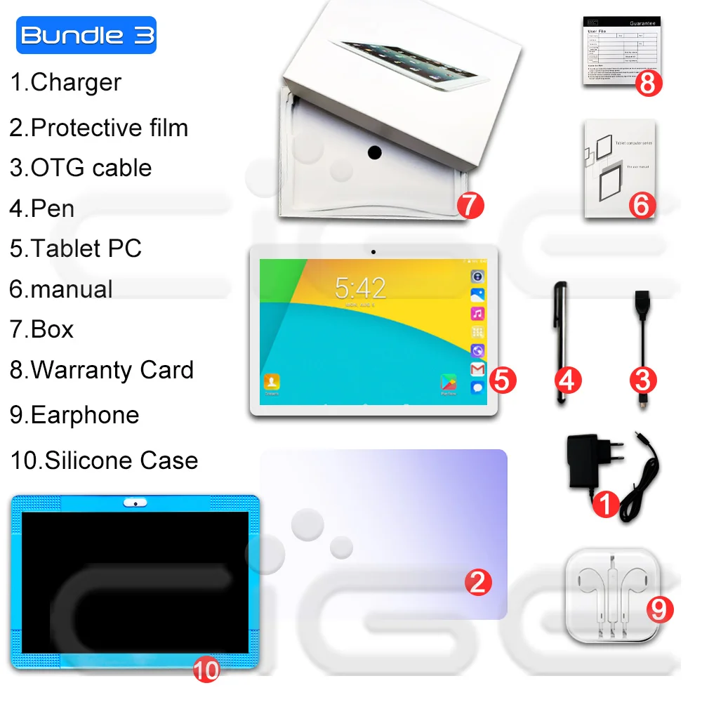Дизайн, 10 дюймов, планшет, Android 9,0, 8 ядер, 6 ГБ, 128 ГБ rom, двойная камера, 8 Мп, SIM, планшет, ПК, Wifi, gps, 4G, Lte, телефон, 10,1 - Комплект: Комплект 3