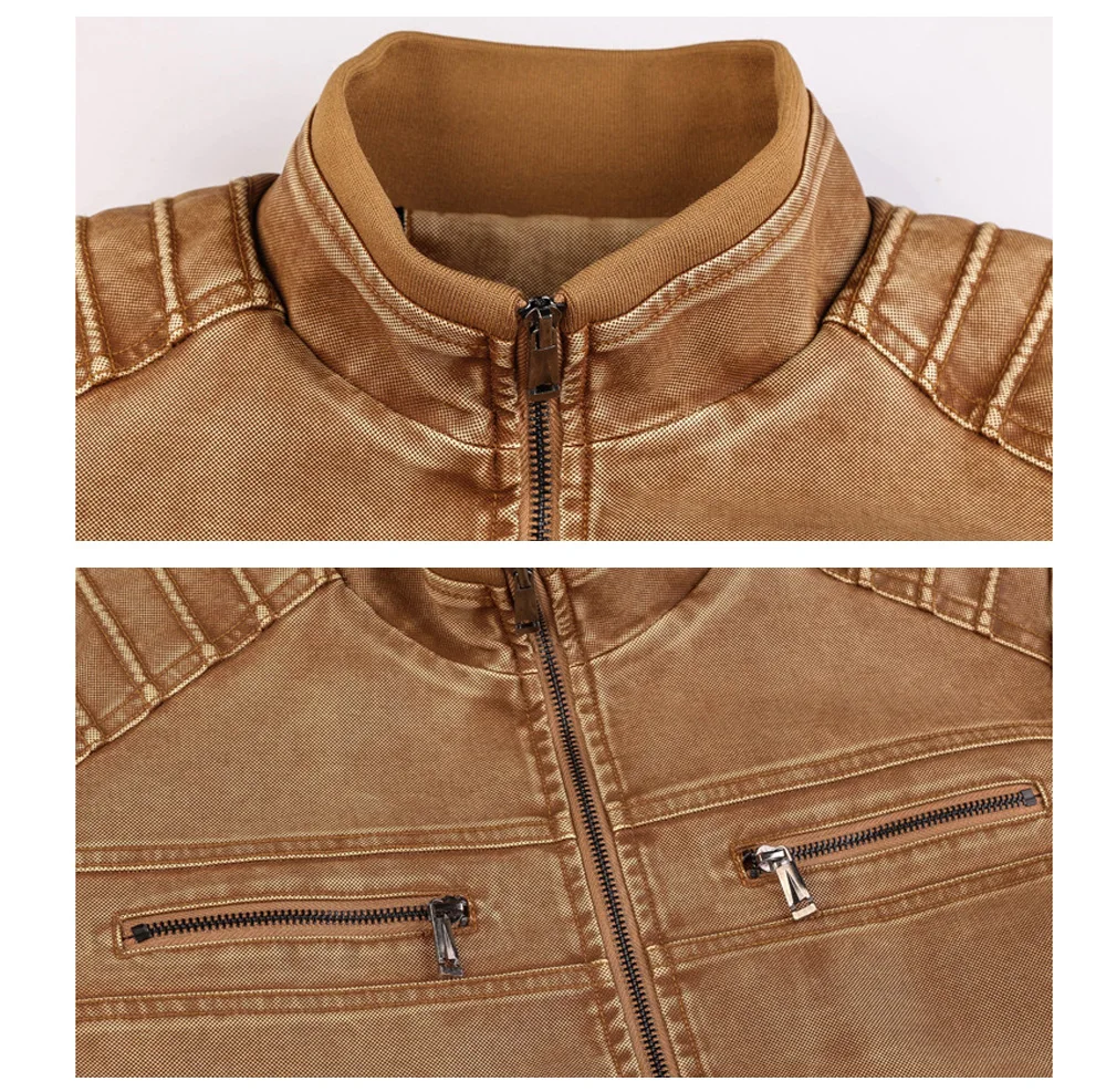 Мужские Куртки из искусственной кожи, Осень-зима, флисовые, на молнии, Chaqueta Cuero Hombre Moto Jaqueta Masculino Couro, тонкое теплое пальто