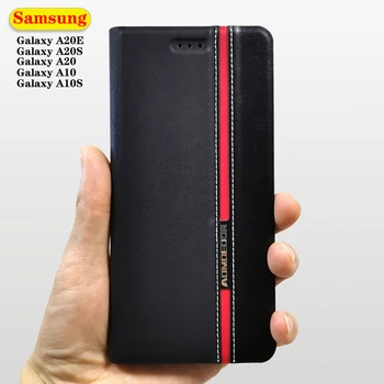 

Leather Wallet Flip Cover Case for Samsung Galaxy A20E A10 A20S A20 A10S Fashion Business Card Pocket Mobile Phone Bag
