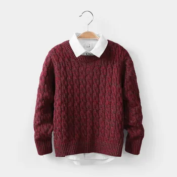 

INS hot boys sweaters 3-9 years old boys knit sweaters autumn and winter Korean children's pullover sweater Stereo twist tops