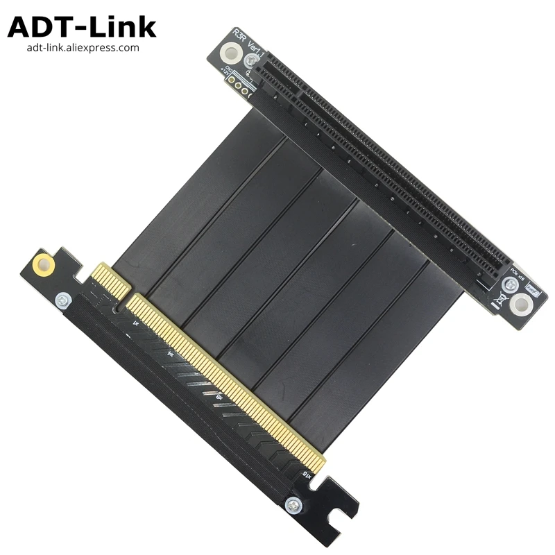 

PCIe x16 to x16 Cable graphics video card vertical GPU extension Riser 90 Degree Angled for ITX motherboard chassis mini pc-case