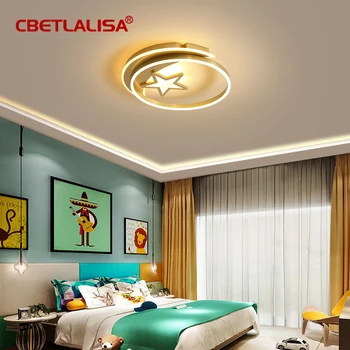 

Children's room ceiling lights simple modern stars moon bedroom lamp creative personality boys and girls room lighting