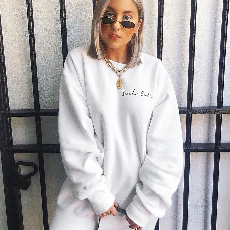 Sudaderas mujer осенне-зимняя женская Повседневная Толстовка с вышивкой и надписью Harajuku уличная одежда длинный пуловер Топы