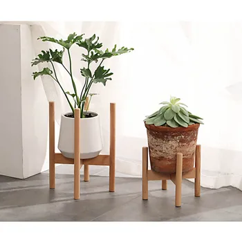

Wood Planter Pot Trays Flower Pot Rack Strong Free Standing Bonsai Holder Home Garden Indoor Display Plant Stand Shelf for home