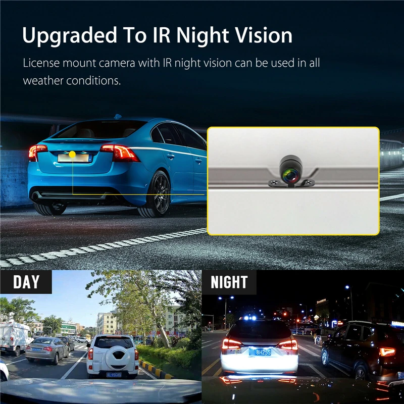 YuanTing водостойкая камера заднего вида ночного видения с направляющими линиями и 4," ЖК-дисплей монитор системы комплект для автомобиля