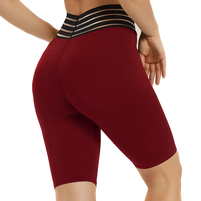 Новые женские шорты для йоги с высокой талией пуш ап байкерские спортивные