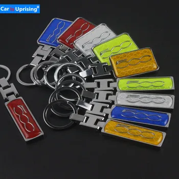 

10 pcs Originality Car KeyRing For Fiat 500 Logo Metal KeyChain Badge Key Ring Emblem Key Holder Chain Car styling accessories
