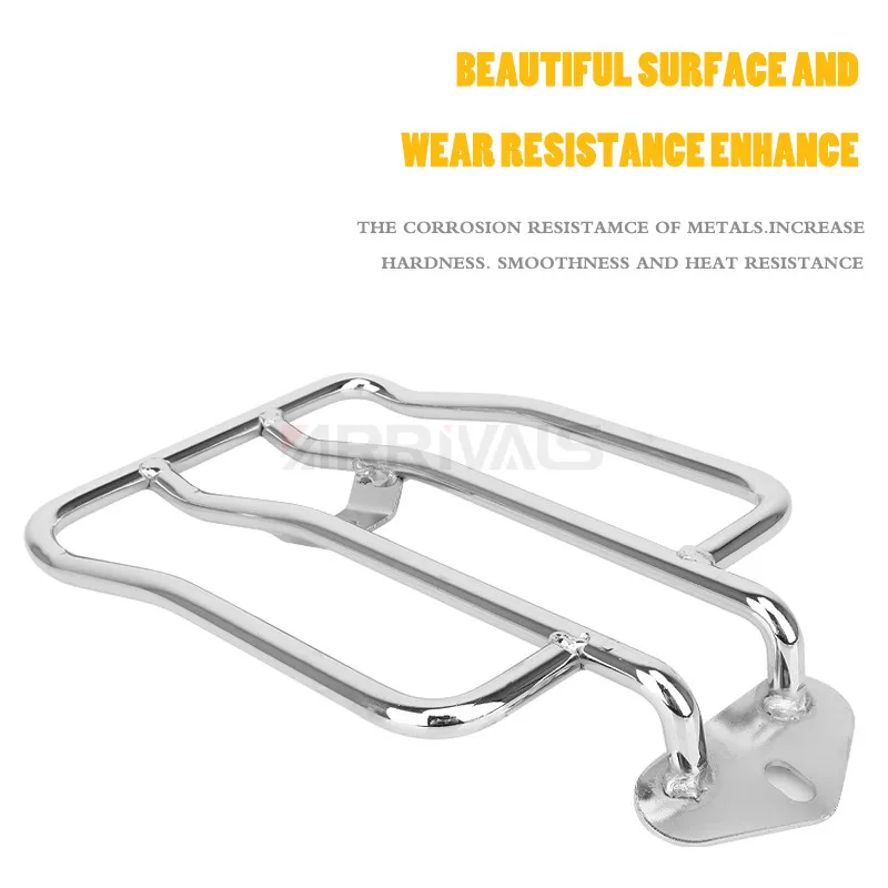 Motorcycle Luggage Rack Rear Fender Rack Plated Luggage Shelf For Solo Seat For HD Harley 2004 & LATER XL SPORTSTER Smoothly Plated Finish Chrome Color 