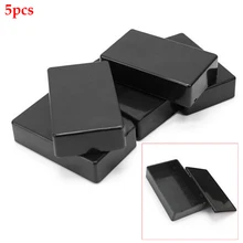 5pcs Indoor Outdoor Tool Wire Junction Box Power Instrument Cable Shell Electronic Project Waterproof ABS Case Enclosure Black