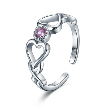 

925 Sterling Silver Simplicity Heart shape unlimited Adjustable Finger Rings for Women Ring Jewelry Wedding Gift free ship 2020