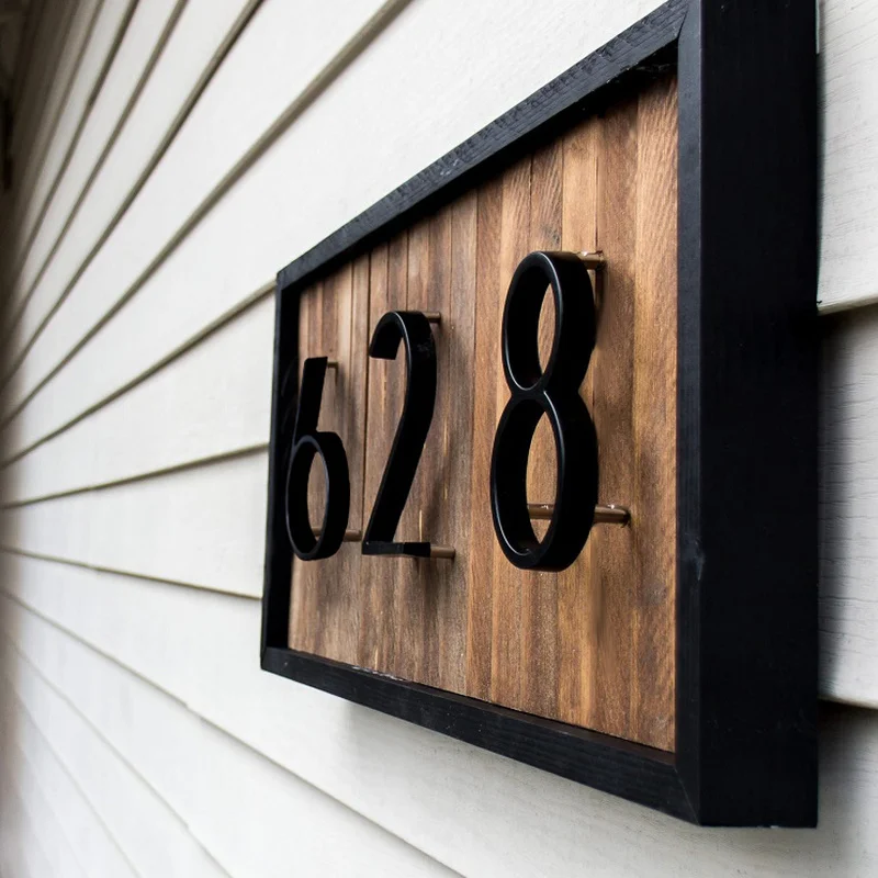 Color : 0 Numéro de maison 12cm Big 3D Modern House Number Door Accueil Adresse numéros for Maison Nombre numérique porte extérieure Plaques signe 5 pouces