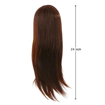 

61cm Wine Red Long Straight Hair Hairdressing Practicing Manikin Head Hair Mannequin Dummy Head Professional Hair Training