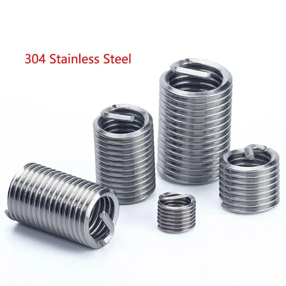Threaded Inserts Repair Kit 304 Stainless Steel Helicoil Type Wire Insert Installation Tool Set M2x0.4x2D 