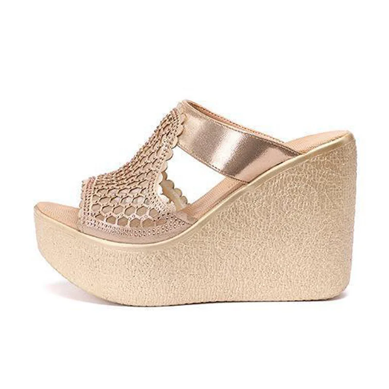 Women High Heels High Heel Sandals For Women Summer Peep Toe Lace Mesh Wedge Heels Sandal